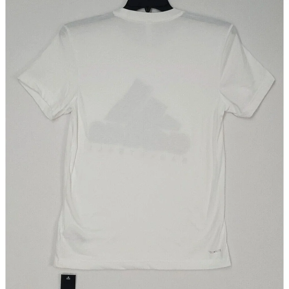 Adidas Basketball Badge of Sport Short Sleeve T Shirt Tee White Men's Sz SM NWT!